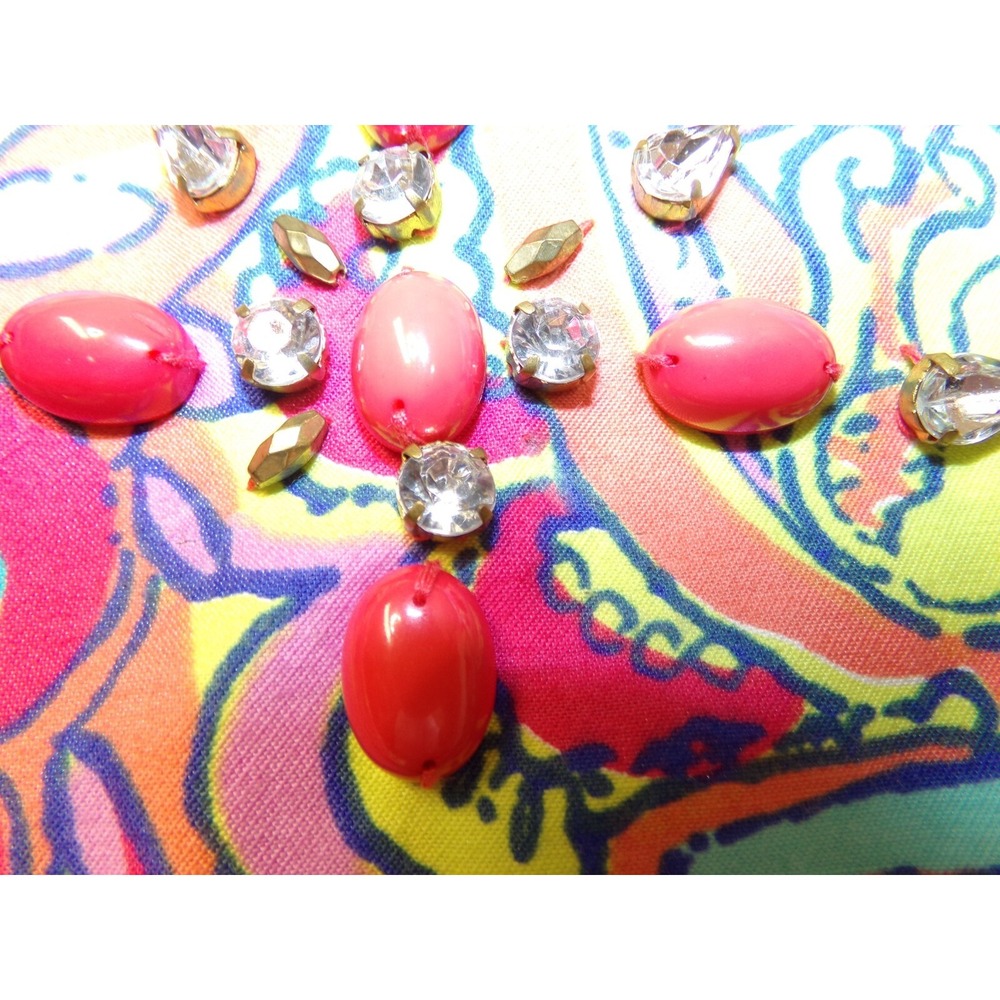 Lilly Pulitzer Lloyd Dress Feeling Groovy Jeweled Retro Look Size‎ 2 Lined READ - Picture 11 of 11